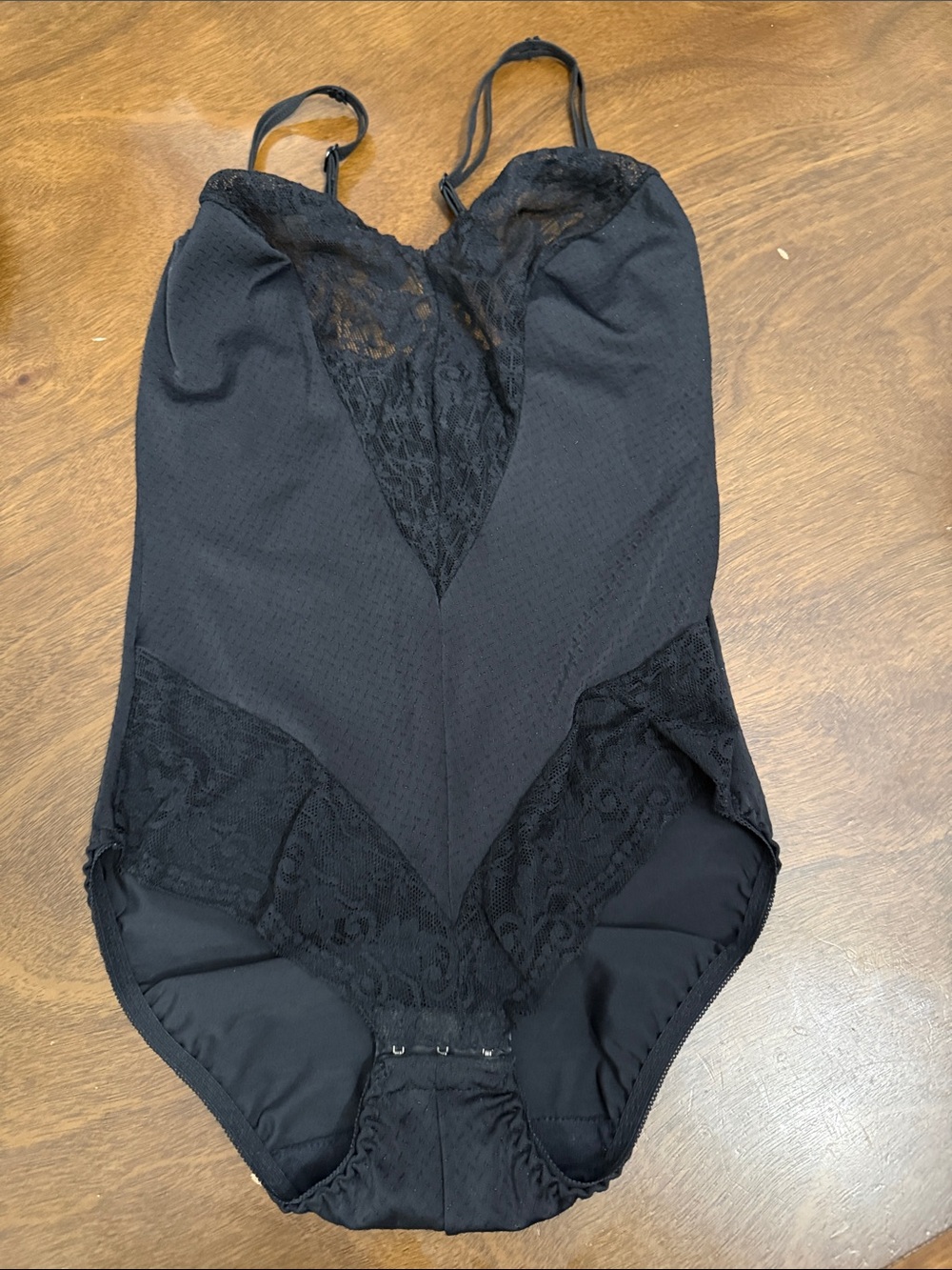 Black Lace Bodysuit with Deep V
